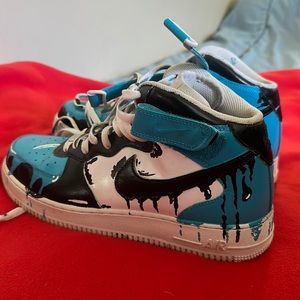 size 10 custom carolina panther AF1